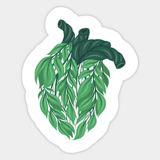 Leafy heart Sticker